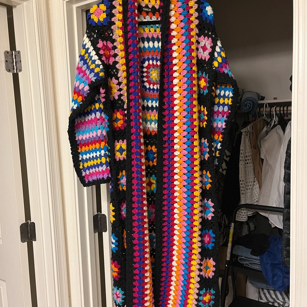 SAACHI Multicolor Crochet Long Coat
